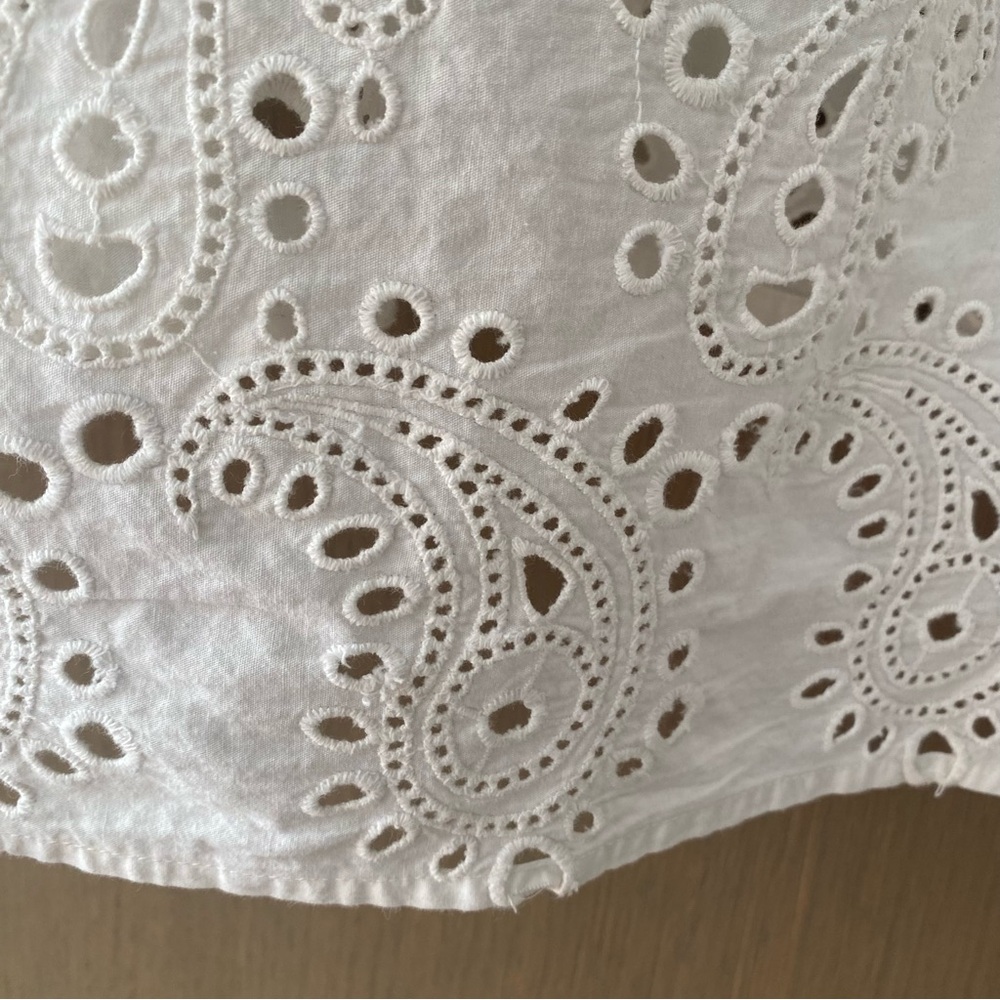 Nili Lotan White Eyelet Button-Down Shirt - Picture 8 of 12